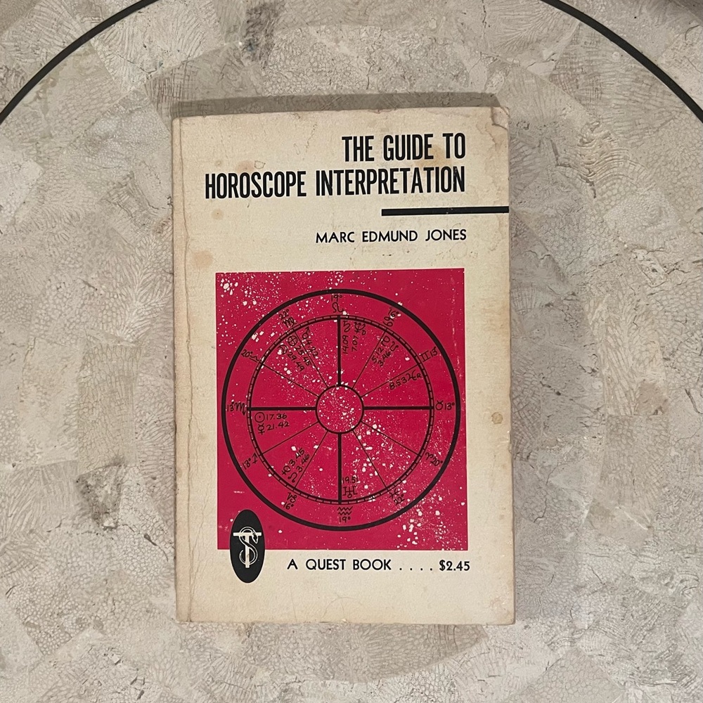 The Guide to Horoscope Interpretation Marc Edmund Jones 1974 Astrology Book HTF